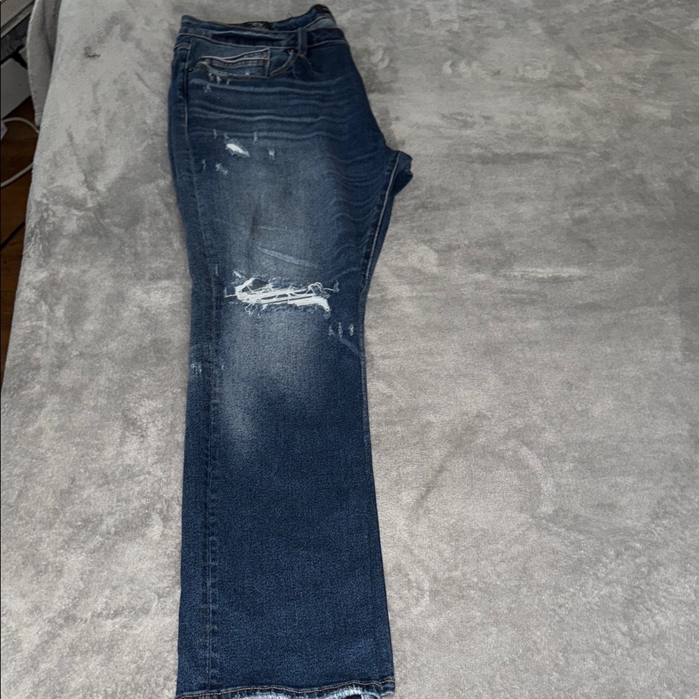 Cult Of Individuality Stylish Blue Distressed with stretch straight leg fit